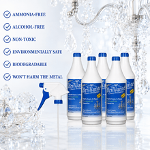 Load image into Gallery viewer, Brilliante four-bottle cleaner kit showing formula benefits and compatibility with chandelier metal