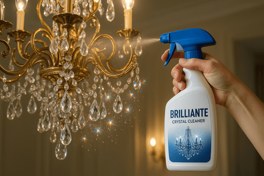 Spray On Chandelier Cleaner | No Wipe Drip Dry Crystal Glass Cleaner