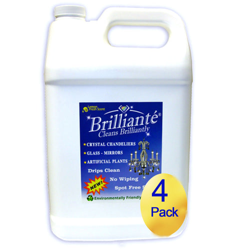 brillianté crystal cleaner gallon refill bottle 128oz - 4 pack