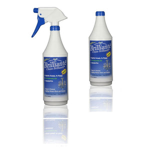 brillianté crystal cleaner spray bottle 32oz + refill bottle