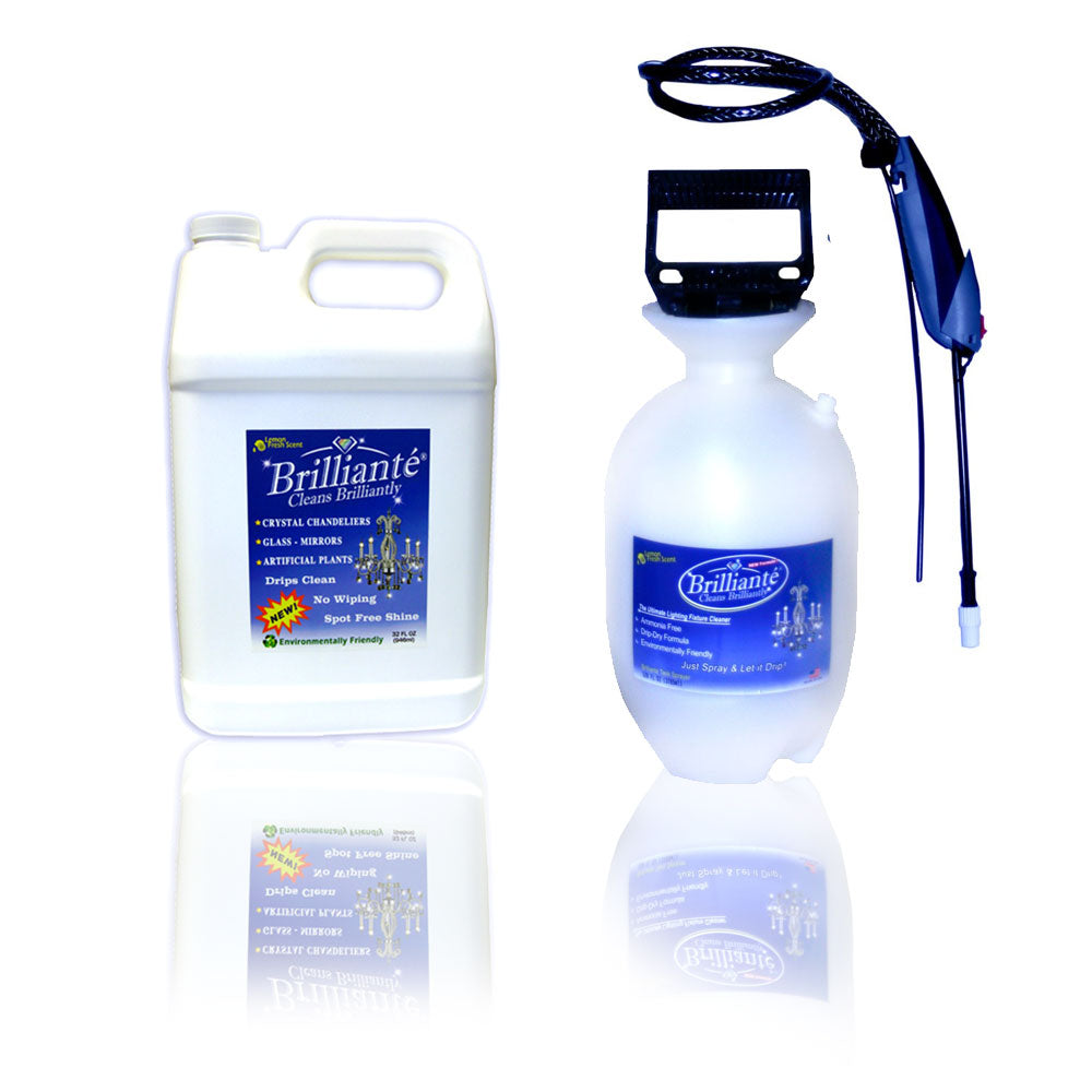 Brillianté Crystal Cleaner Gallon Tank Sprayer + Gallon Refill Bottle